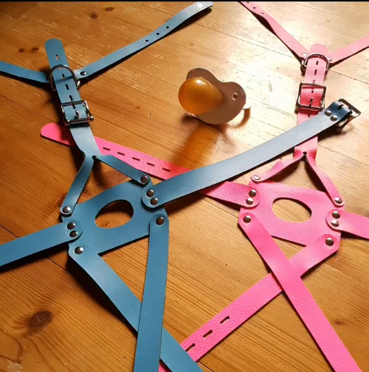 adult pacifier head harness gag