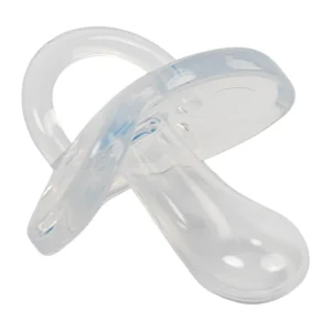 Clear Rearz Gummi Clear all-silicone pacifier.