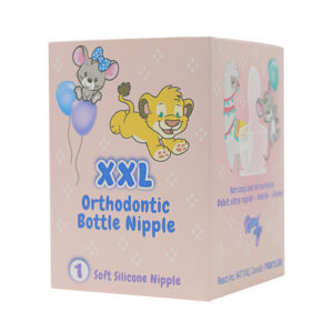 Original box for an XXL orthodontic silicone bottle teat.