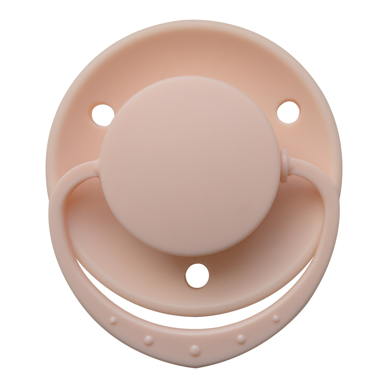 Růžový Dream Button Binkey – pohled na button a kroužek.