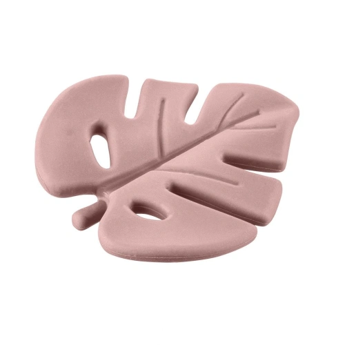 Zopa Leaf silicone teether – Old Pink